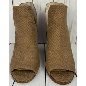 Sole Society Charliece Snake Open Toe Ankle‎ Booties Suede 7M